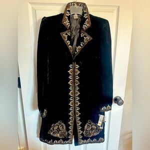 Black Velvet Embroidered Jacket NEW WITH TAGS